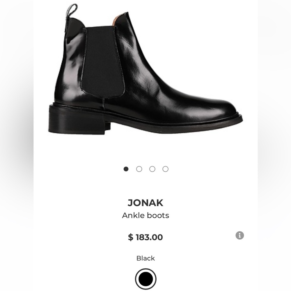 Jonak Ankle Boot Black Leather size 7